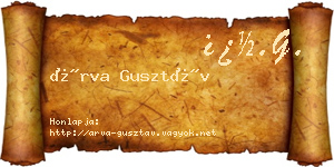 Árva Gusztáv névjegykártya