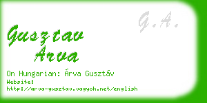 gusztav arva business card