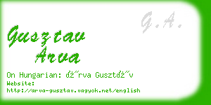 gusztav arva business card